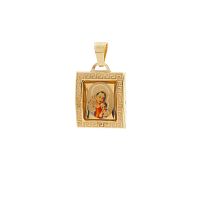 Medailón Panny Márie s dieťaťom zo žltého zlata