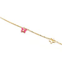 Zlatý náramok s ružovo-bielymi motýlikmi 