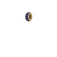Zlatý prívesok FLORA - korálka s modrými kamienkami
