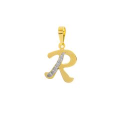 Prívesok písmenko R zo žltého zlata