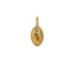 Zlatý oválny medailón Panny Márie Medžugorskej