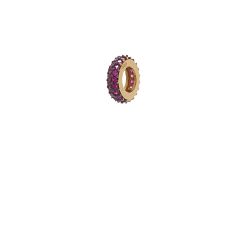 Zlatý prívesok FLORA - korálka s fialovými zirkónmi