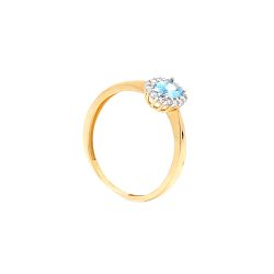 Zlatý prsteň FAUNA s modrým kameňom